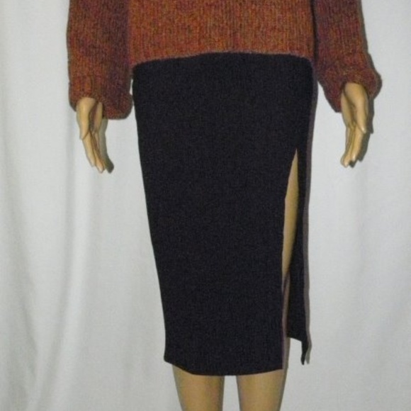 Ribbed knit pull on midi pencil Skirt - Picture 2 of 6